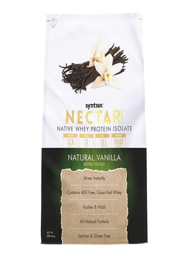 Syntrax Nectar Naturals, All Natural Whey Protein Isolate, Smooth & Creamy, Natural Vanilla, 2 lbs. - Image 1